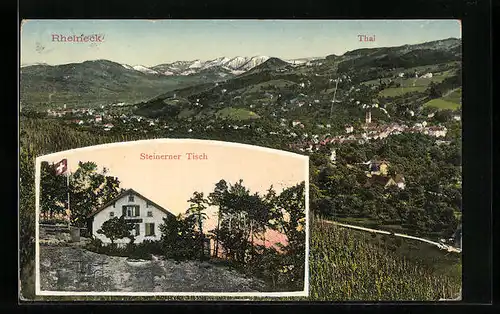 AK Rheineck, Gesamtansicht mit Thal und Steinerner Tisch