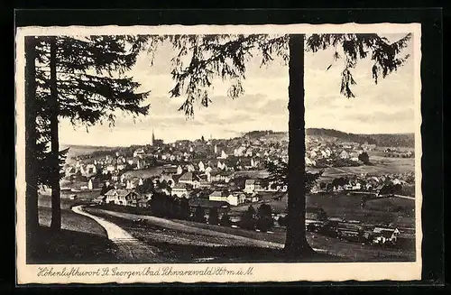 AK St. Georgen (bad. Schwarzwald), Gesamtansicht aus der Ferne