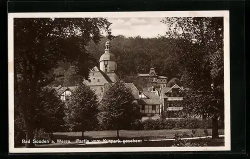 AK Bad Sooden a. Werra, Partie vom Kurpark gesehen