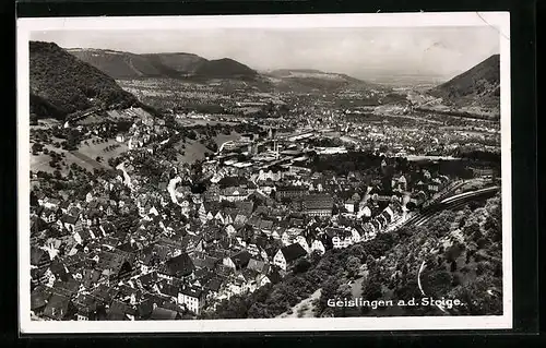 AK Geislingen a. d. Steige, Totalansicht von einem Berg aus
