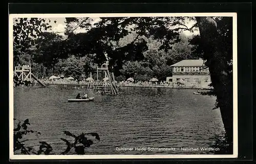 AK Schmannewitz in der Dahlener Heide, Naturbad Waldteich