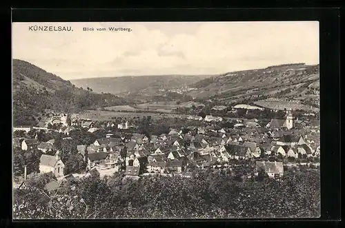 AK Künzelsau, Blick vom Wartberg