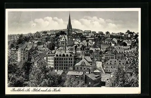 AK Buchholz i. Sa., Blick nach der Kirche