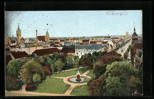 AK Dessau, Totalansicht aus der Vogelschau