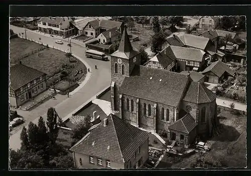 AK Steckenborn / Eifel, Kirche aus der Vogelschau