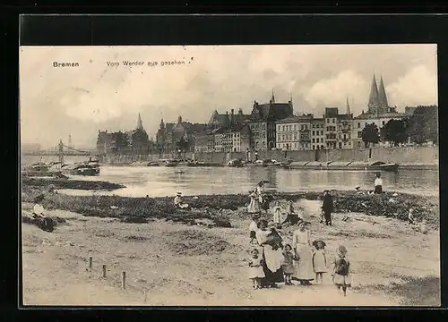 AK Bremen, Blick vom Werder aus gesehen