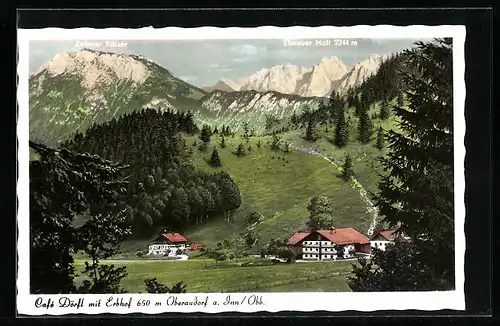 AK Oberaudorf am Inn, Cafè Dörft mit Erbhof