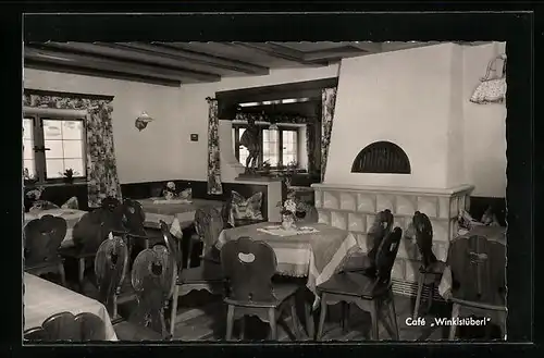 AK Winkl bei Fischbachau /Obb., Gastraum im Cafè Winklstüberl
