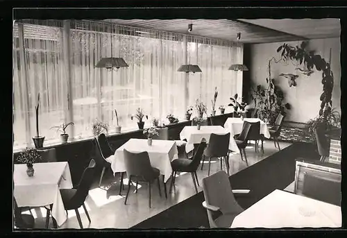 AK Waldkatzenbach /Hochodenwald, Gastraum im Landgasthof zum Löwen