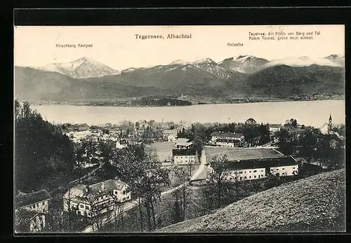 AK Tegernsee, Totalansicht von einem Berg aus