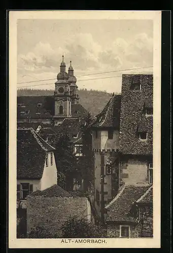 AK Alt-Amorbach, Ortspartie mit Kirche