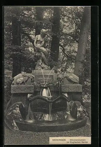 AK Meiningen, Märchenbrunnen im Englischen Garten