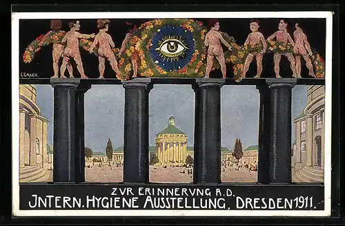 AK Dresden, Internationale Hygiene-Ausstellung 1911