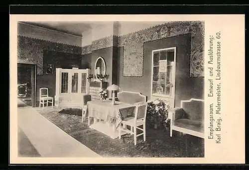 AK München, Ausstellung bemalter Wohnräume 1910-Empfangsraum