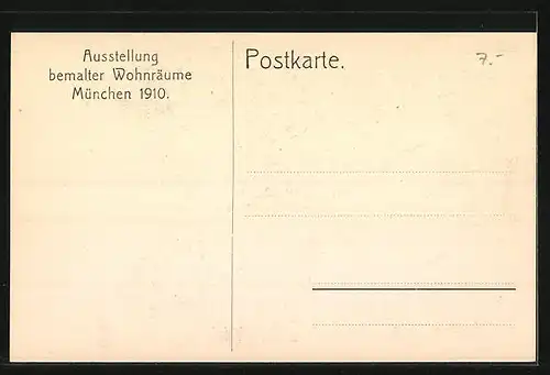 AK München, Ausstellung bemalter Wohnräume 1910-Empfangsraum