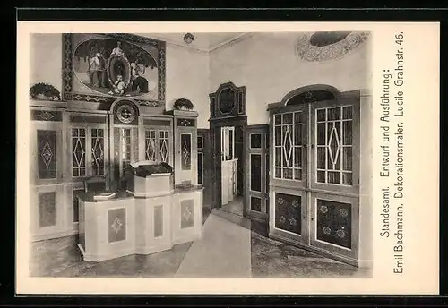 AK München, Ausstellung bemalter Wohnräume 1910-Standesamt