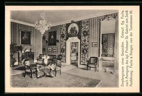 AK München, Ausstellung bemalter Wohnräume 1910-Empfangsraum eines Gesandten