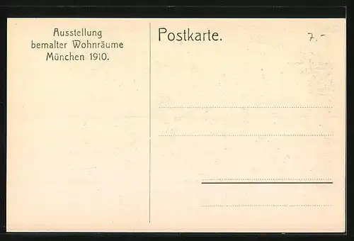 AK München, Ausstellung bemalter Wohnräume 1910-Bureau eines Geschäftsmannes