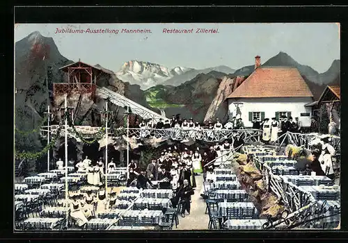 AK Mannheim, Internationale Kunst & Grosse Gartenbau-Ausstellung 1907, Restaurant Zillertal