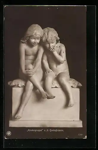 AK Plastik Kindergruppe von H. Goetschmann