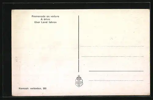 AK Zeeland-Walcheren, Uitrijden, niederländisches Paar auf einem Pferdewagen