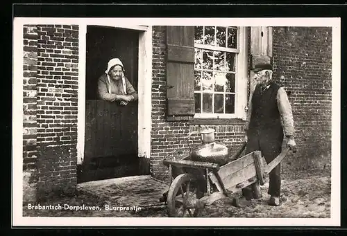 AK Brabantsch-Dorpsleven, Buurpraatje, Altes niederländisches Paar