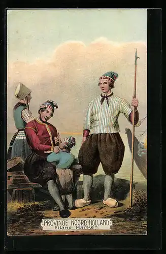AK Provincie Noord-Holland, Eiland Marken, niederländische Familie