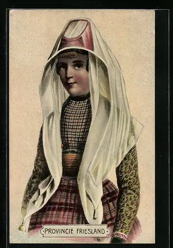 AK Provincie Friesland, niederländische Frau in Tracht