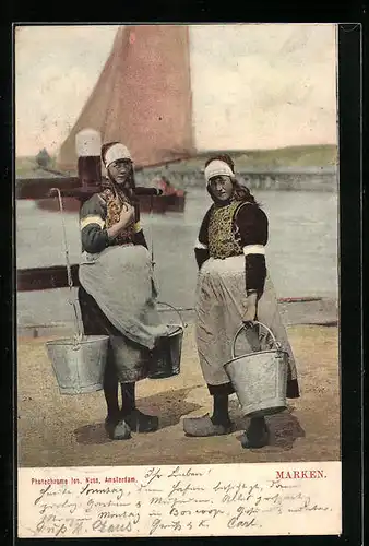 AK Marken, niederländische Frauen bei der Arbeit