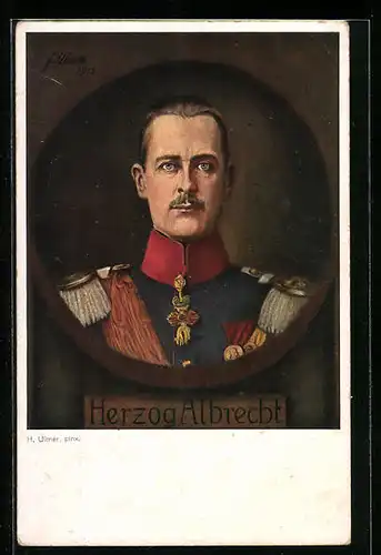 AK Herzog Albrecht von Württemberg in Uniform mit Orden
