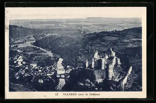 AK Vianden, Panorama avec le Chateau