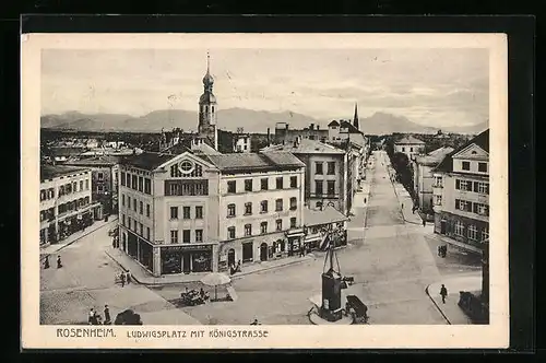 AK Rosenheim, Ludwigsplatz mit Königstrasse