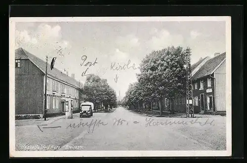 AK Hasselfelde /Harz, Blick auf die Breitestrasse