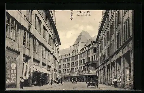 AK Cöln a. Rh., Blick auf die Zeppelinstrasse