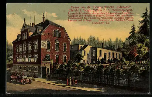 AK Ellefeld i. Vogtl., Gasthaus Cafe Edelweiss