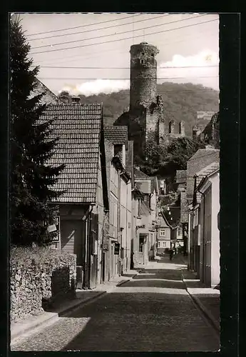AK Eppstein im Taunus, Strassenpartie mit Ruine