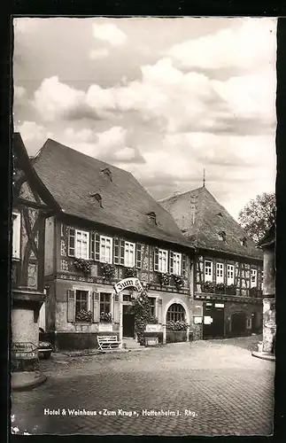AK Hattenheim i. Rhg., Hotel & Weinhaus Zum Krug