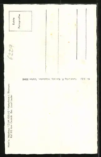 AK Hattenheim i. Rhg., Hotel & Weinhaus Zum Krug