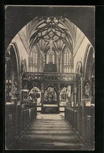 AK Kiedrich i. Rheingau, St. Valentinuskirche, Innenansicht