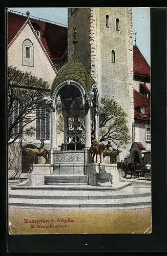 AK Kempten i. Allgäu, St. Meng-Brunnen