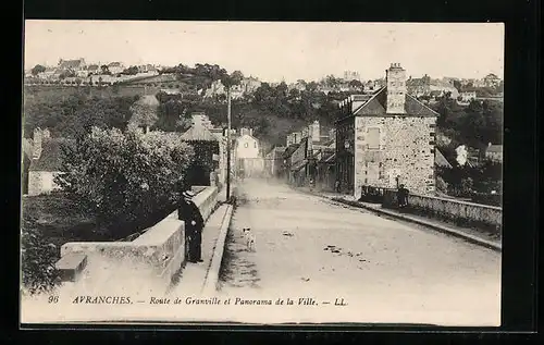 AK Avranches, Route de Granville et Panorama de la Ville