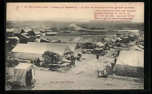 AK Lessay, La Rue des Rotisseurs et Vue generale des tentes