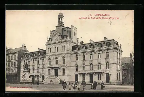 AK Coutances, L`Hotel de Ville et la Caisse d`Epargne