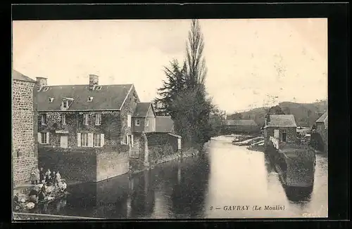 AK Gavray, Flusspartie mit Häusern