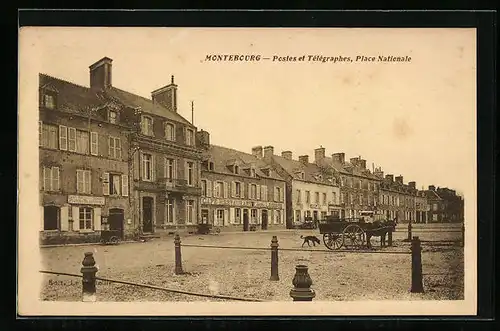 AK Montebourg, Postes et Telegraphes, Place Nationale