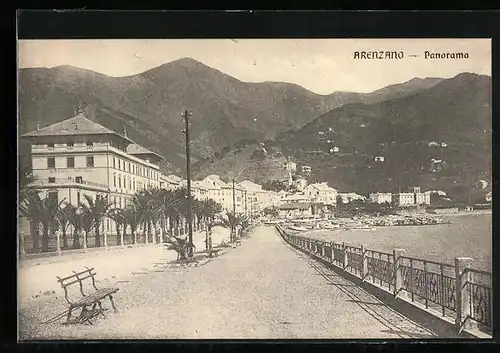 AK Arenzano, Panorama mit Bergen