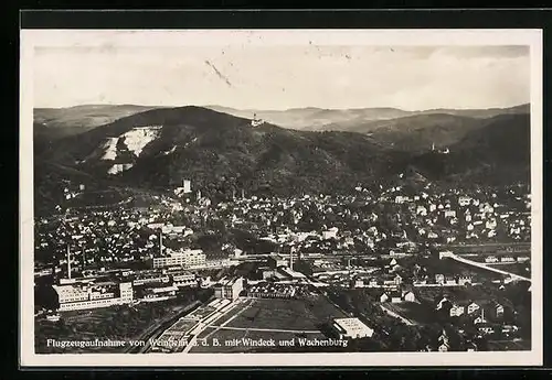 AK Weinheim a. d. B., Teilansicht mit Windeck und Wachenburg