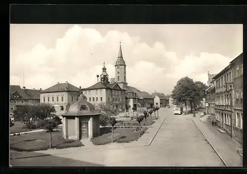 AK Bürgel /Thür., Karl-Marx-Platz und Rathaus