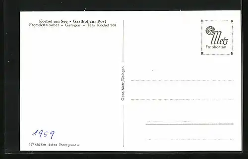 AK Kochel am See, Gasthof zur Post