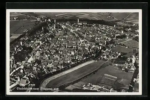 AK Dinkelsbühl, Teilansicht, Fliegeraufnahme